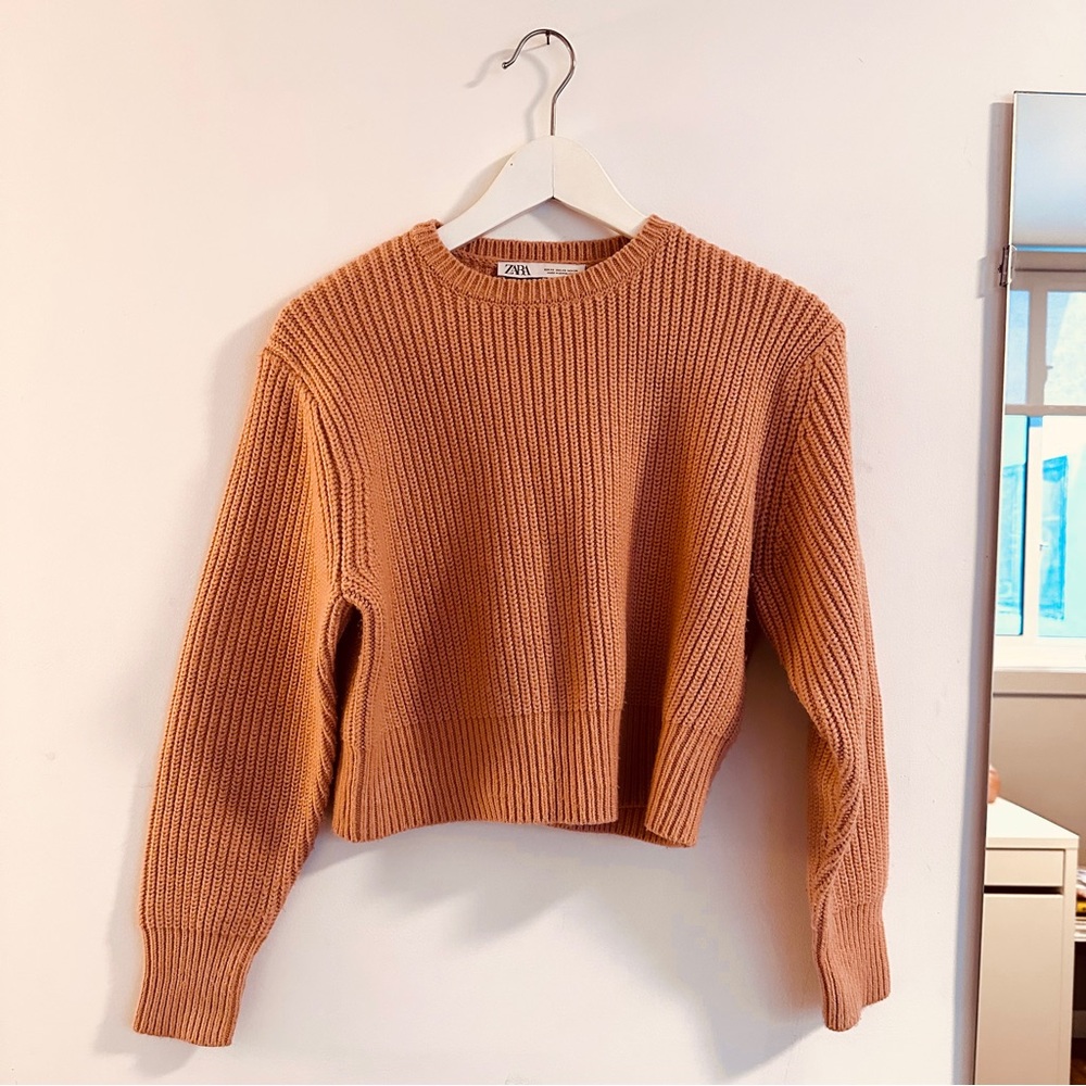 Zara Cropped Blush Sweater